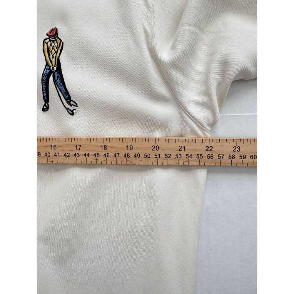 Bobby Chan Embroidered Silk Golf Shirt Hawaiian Button Down RARE - Picture 9 of 10